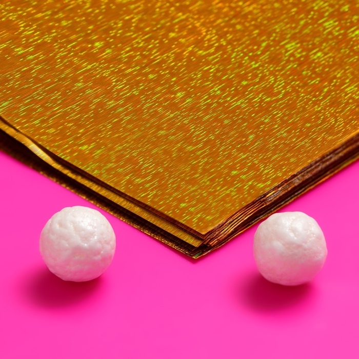 Пакет подарочный голографический с липкой лентой, Пакет подарочный голографический с липкой лентой, "Звездное небо", 10x10+2 см набор 5шт