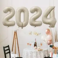 Шар фольгированный 40" Цифра 2, цвет «Взбитые сливки»