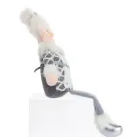 Игрушка мягкая &laquo;Бабушка Мороз в костюме с ремешком&raquo; 15&times;39 см, серая