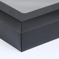 Коробка подарочная складная, упаковка, крышка-дно, с окном, чёрная, 24&times;17&times;8 см