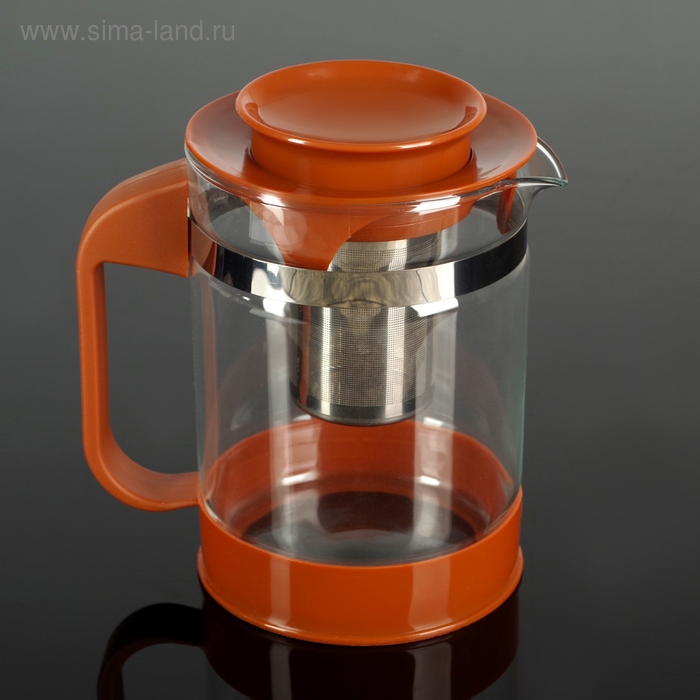 Чайник стеклянный заварочный «Шоколад», 1,25 л, с металлическим ситом Чайник стеклянный заварочный «Шоколад», 1,25 л, с металлическим ситом