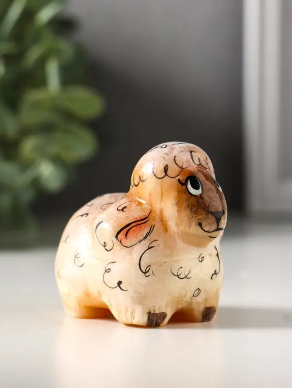 Фигурка &laquo;Овечка Долли&raquo;, 6&times;7 см, селенит, МИКС