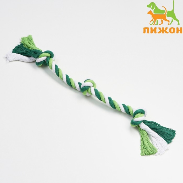 Игрушка тренировочная канатная Игрушка тренировочная канатная "3 узла", до 45 см, до 115 г, микс цветов