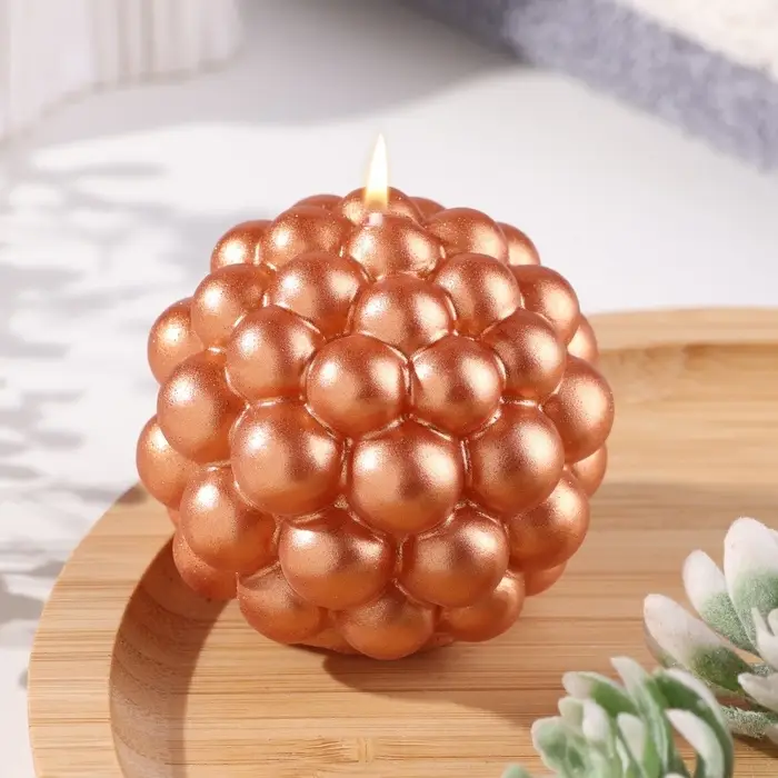 Свеча декоративная «Баблс круглый», 5.5×5.5 см, бронза