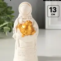 Фигурка декоративная &laquo;Берегиня Дуняша&raquo;, гипс, 13 см, белая с золотом