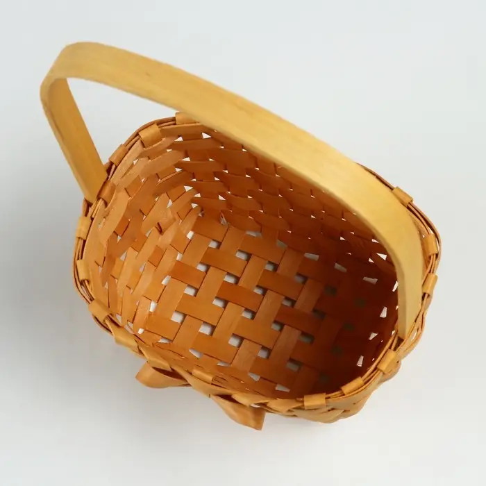 Корзина плетёная для хранения, 18&times;12.5&times;9.5 см, ручка h=15.5 см, секвойя, цвет натуральный