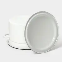 Кастр.цил.борт. 8л (белая)Без декора