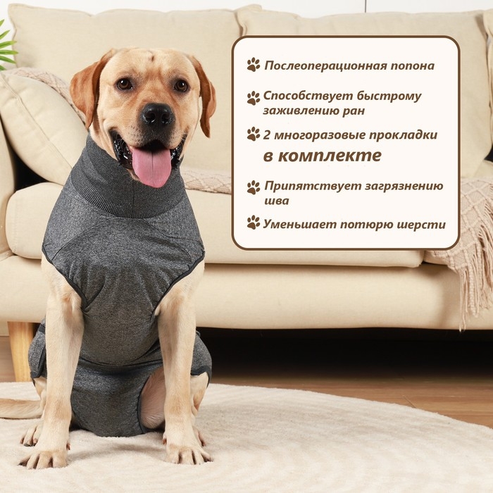 Попона послеоперационная, полиэстер+спандекс, S (ОГ 52-60, ОТ 36-43 см, вес 20-26 кг) Попона послеоперационная, полиэстер+спандекс, S (ОГ 52-60, ОТ 36-43 см, вес 20-26 кг)