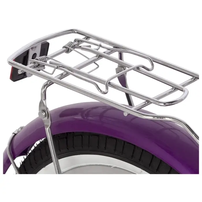 Велосипед детский Novatrack BUTTERFLY, диаметр колёс 16", со съёмными колёсами, с корзиной, белый, фиолетовый
