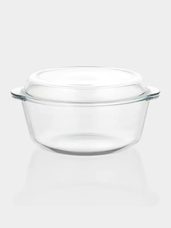 Форма для запекания Paşabah&ccedil;e Borcam, 3 л, с крышкой, жаропрочное стекло, прозрачная