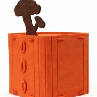 Домик для кошек &laquo;Сад&raquo;, 30&times;34 см, раскладной, войлок, оранжевый