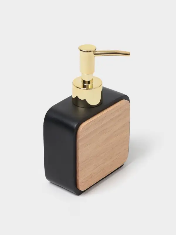 Аксессуары для ванной &laquo;Агат&raquo;, 4 предмета: дозатор, мыльница, 2 стакана, чёрные