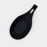 Подставка под ложку Доляна, 20&times;9.5 см, силикон, чёрная