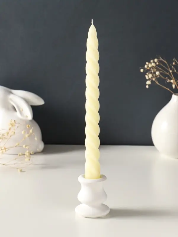 Набор свечей витых, 2.3&times;24.5 см, 5 ч, 50 г, 2 шт., слоновая кость, в подарочной коробке