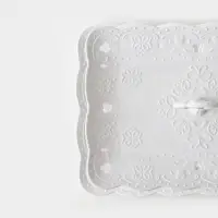 Этажерка для фруктов и десертов Доляна &laquo;Вивьен&raquo;, 2 ярусная, пластик, прямоугольная, 22.5&times;16 см, 26.5&times;19 см, белая