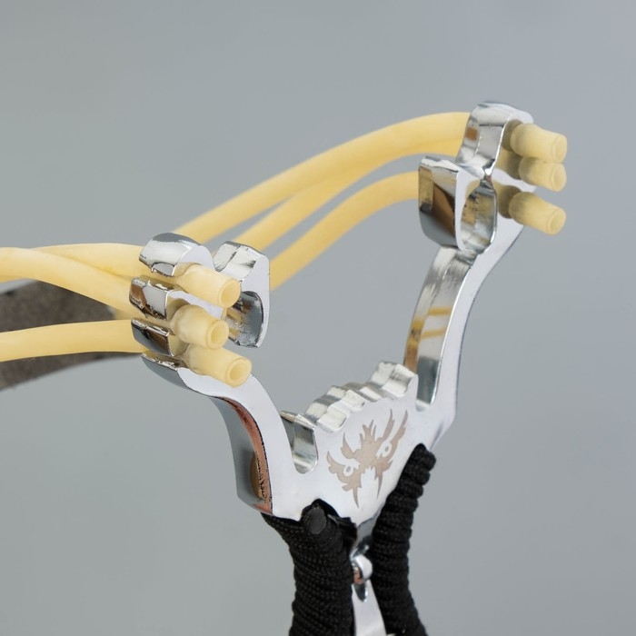 Рогатка металлическая Рогатка металлическая "Взгляд дракона" в текстильной оплётке, 17 см, чёрная