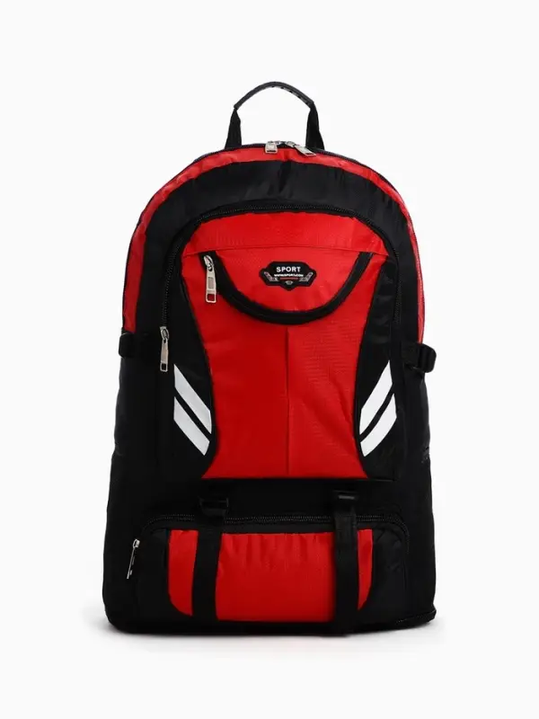 Рюкзак туристический 37 л, с карманами, с увеличением, 35&times;16&times;53/65 см, красный