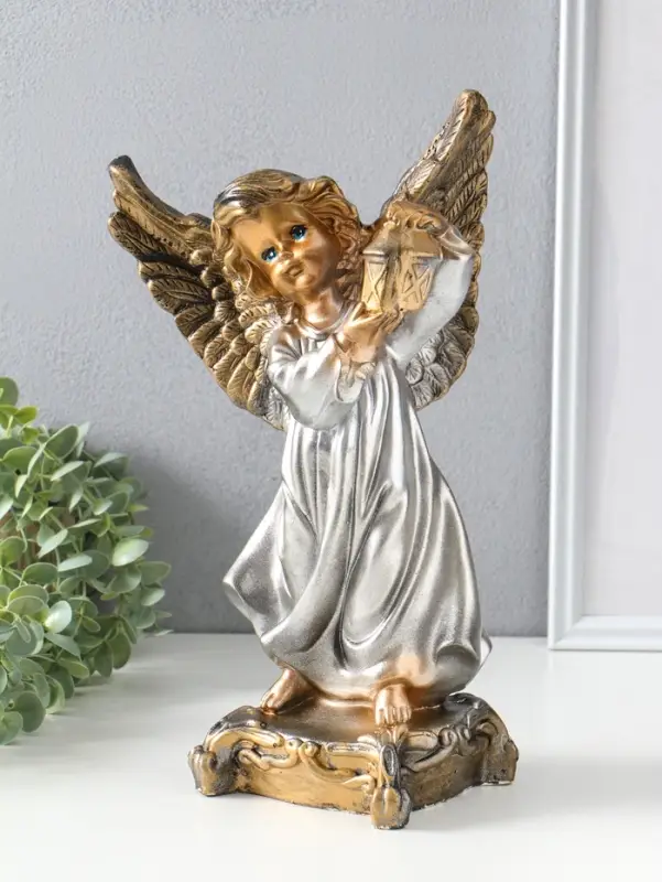 Фигура "Ангел с фонарём" 34х22х15 см