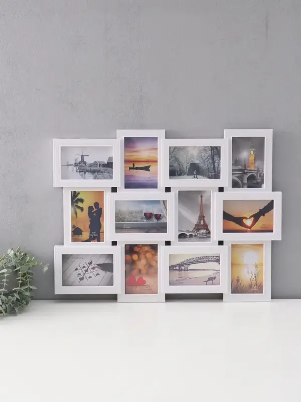 Фоторамка - коллаж на 12 фото 10&times;15 см &laquo;Лаконичность&raquo;, белая, 46&times;61 см