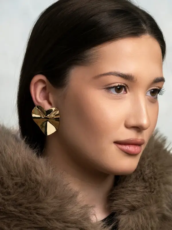 Серьги клипсы для ушей QF &laquo;Тренд. Сердечко&raquo;, металл, цвет золото