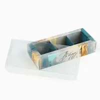 Коробка под 3 конфеты с ячейками &laquo;Текстура&raquo;, 14.5&times;6&times;3 см