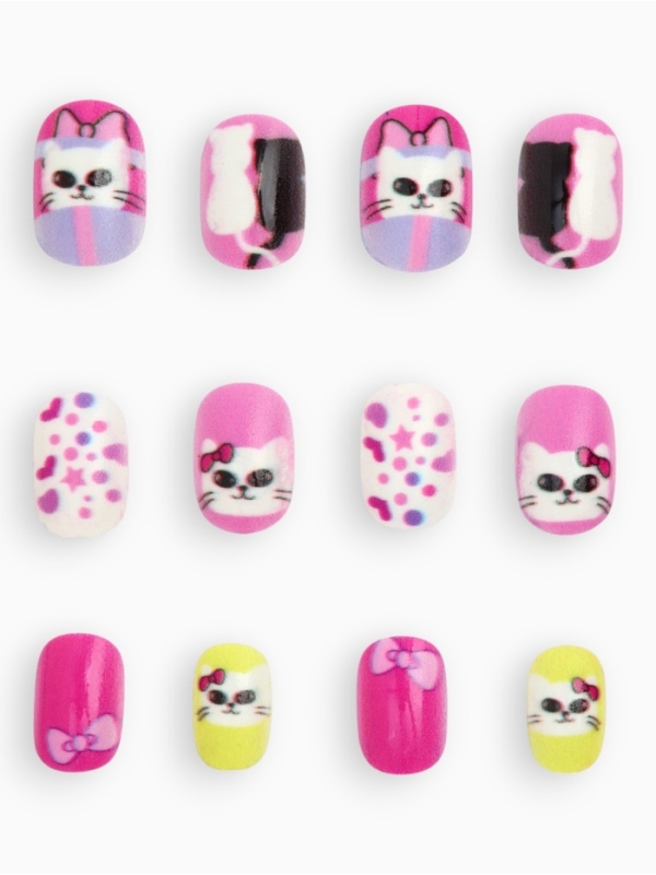 Детские накладные ногти  Детские накладные ногти "Мягкие лапки"", 12 шт