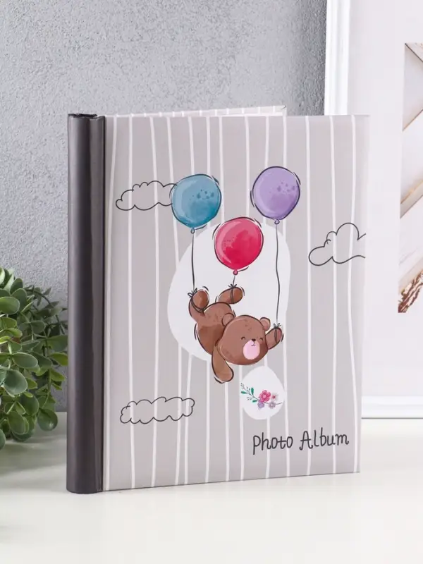 Фотоальбом Фотоальбом "Воздушный мишка" 10 "магнитных"листов 23X28см, пер-т внутр.спираль