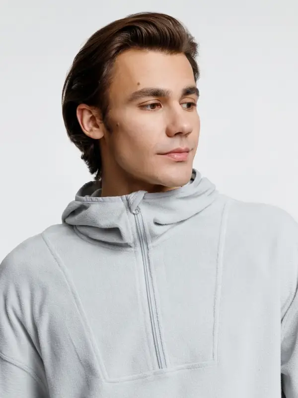 Анорак флисовый унисекс Fliska, светло-серый, размер M/L Анорак флисовый унисекс Fliska, светло-серый, размер M/L