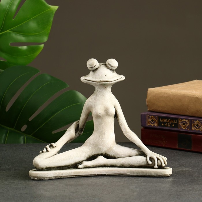 Фигура Фигура "Лягушка йог лотос" 16х21х11см, серый камень