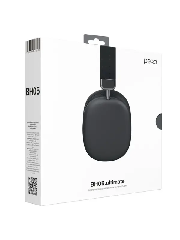 Наушники PERO BH05 ULTIMATE, беспроводные, микрофон, 400 мАч, до 50 часов, чёрные