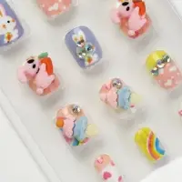 Детские накладные ногти &laquo;Милый зайка&raquo;, 12 шт.