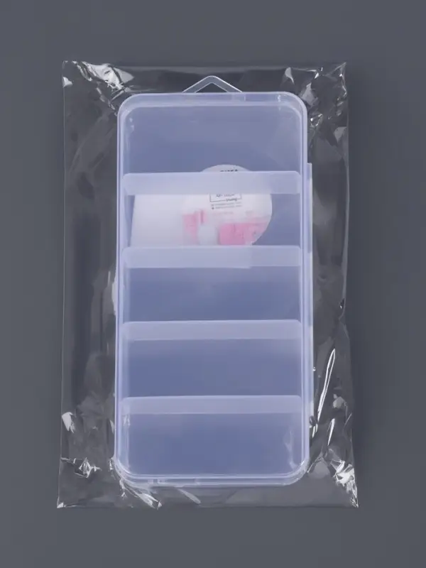 Органайзер для хранения мелочей, с подвесом, 5 ячеек, 12.8×6×2.5 см, прозрачный Органайзер для хранения мелочей, с подвесом, 5 ячеек, 12.8×6×2.5 см, прозрачный