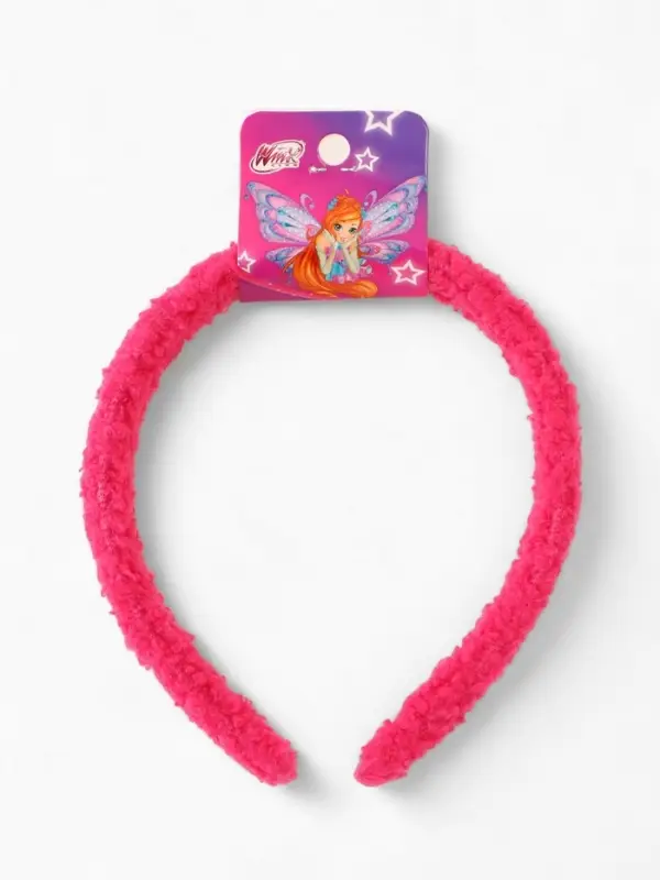 Ободок для волос плюшевый, розовый, Винкс