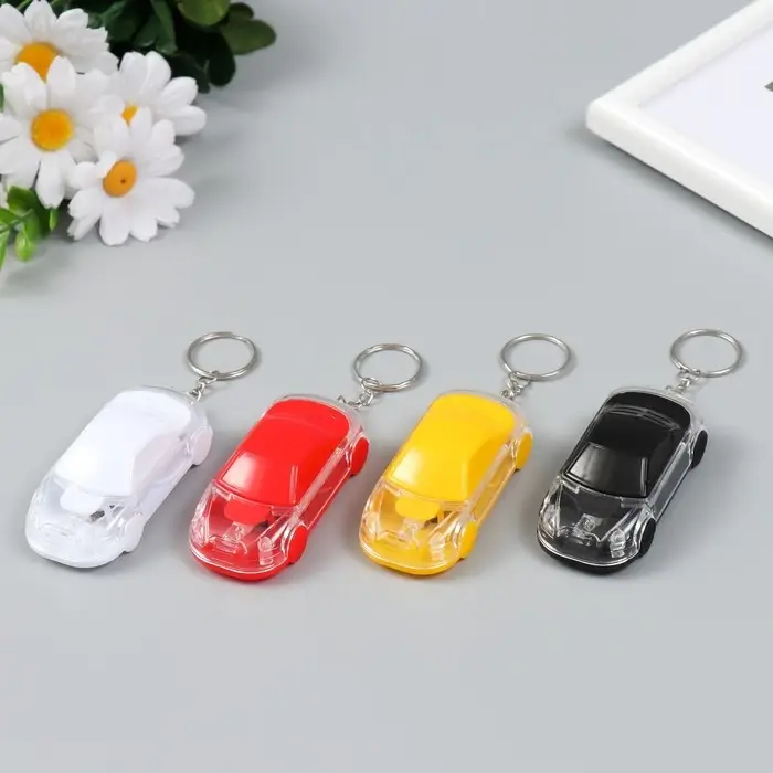 Фонарик брелок для ключей на кольце «Машина», с открывашкой, мигает, 2.7×3.6×7.8 см, МИКС Фонарик брелок для ключей на кольце «Машина», с открывашкой, мигает, 2.7×3.6×7.8 см, МИКС