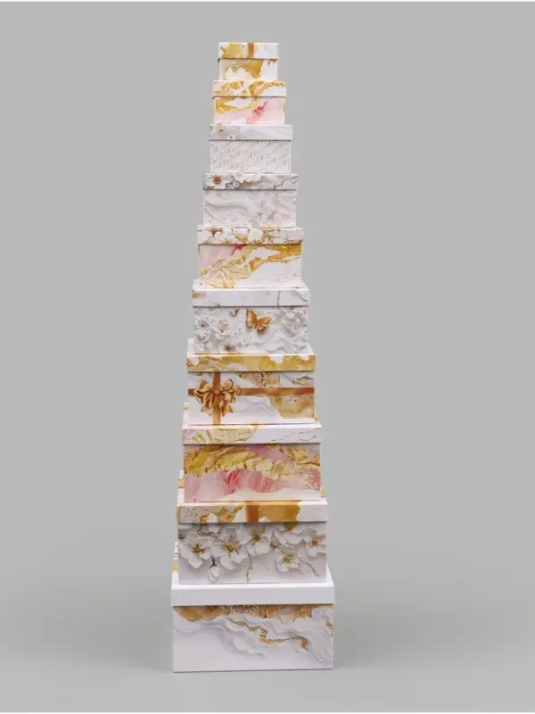 Набор подарочных коробок 10 в 1 &laquo;Золотая коллекция&raquo;, 10.2 &times; 10.2 &times; 6‒28.2 &times; 28.2 &times; 15 см