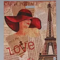 Пакет "Дама в шляпе, полиэтиленовый с вырубной ручкой, 50х60 см, 100 мкм