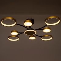 Люстра с ПДУ 2299/9GD LED 176Вт 3000-6000К золото 88х88х18 см BayerLux