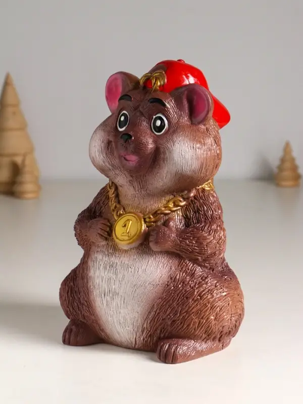 Копилка Копилка "Хомяк в кепке" 20 см, коричневый