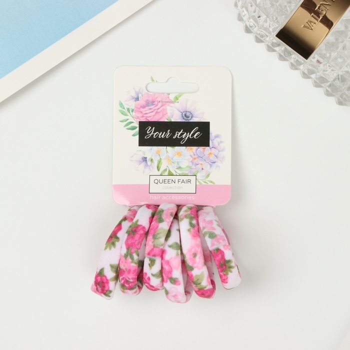 Резинка для волос Резинка для волос "Цветочный орнамент" (набор 6 шт) пионы
