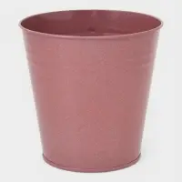 Вазон без ручек, 5 л, h=20.5 см, нержавеющая сталь, розовый