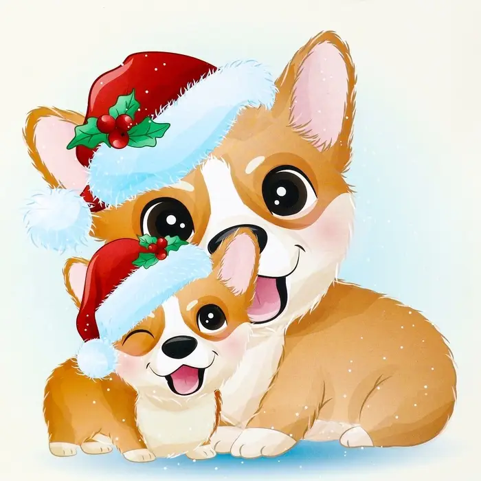 Пакет подарочный с вырубной ручкой &laquo;Корги&raquo; 26&times;32&times;10 см, красный