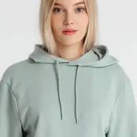 Толстовка с капюшоном унисекс Hoodie, серо-зеленая, размер XS