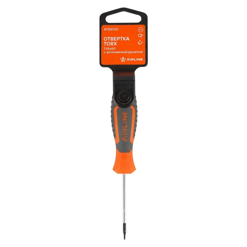 Отвертка TORX TX5x60, магнитный наконечник, пласт.подвес