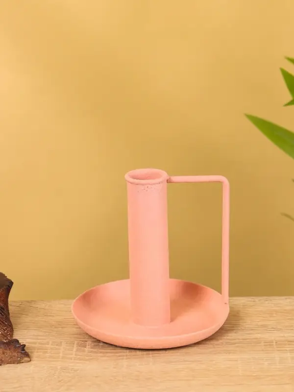 Подсвечник на 1 свечу текстурный с ручкой и блюдцем «Пудровый розовый», 10×10×9.5 +/- 0.5 см Подсвечник на 1 свечу текстурный с ручкой и блюдцем «Пудровый розовый», 10×10×9.5 +/- 0.5 см