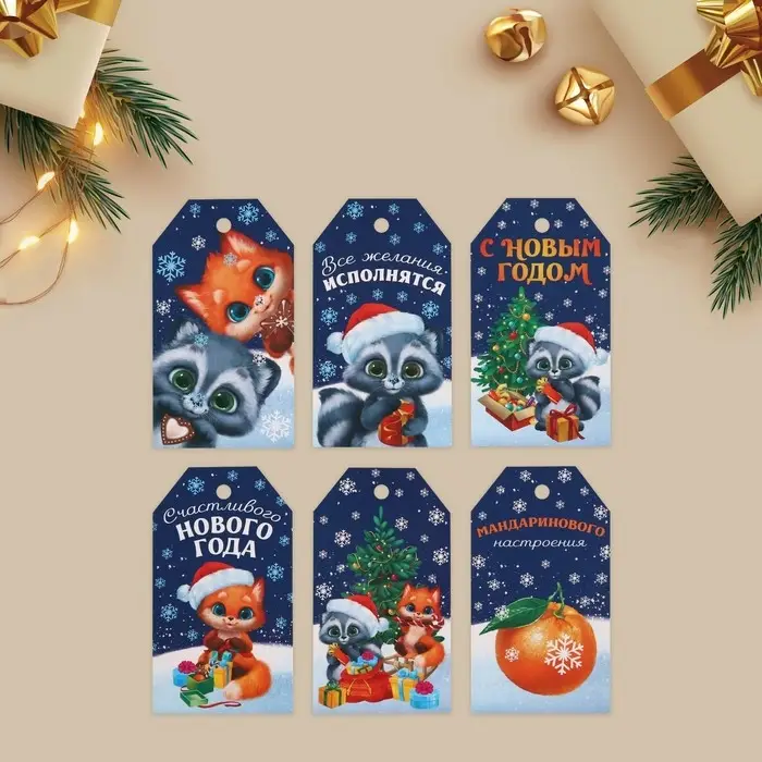 Шильдик декоративный в наборе «Подарок для тебя», 6 шт, 17 х 15 см