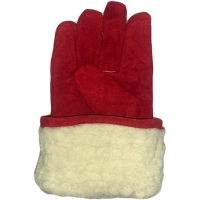 Краги спилковые пятипалые утепленные