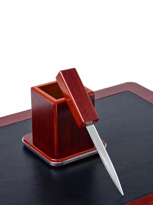 Набор настольный 7 в1 (карандашница, подставка для ручек, визитница, часы Д-009, этажерка, нож, подставка)