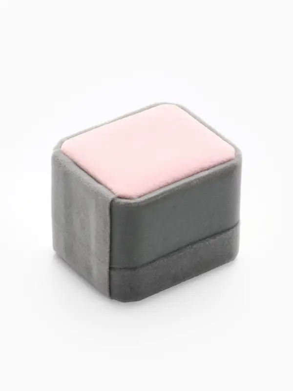 Футляр под кольцо, серьги &laquo;Геометрия&raquo;, бархатный, 5&times;5.5 см (&plusmn; 1 см), серо-розовый