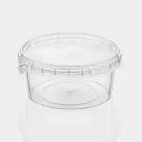Ведро с крышкой, 500 мл, d= 12,2 см, высота 6 см прозрачное, 225 шт/уп.