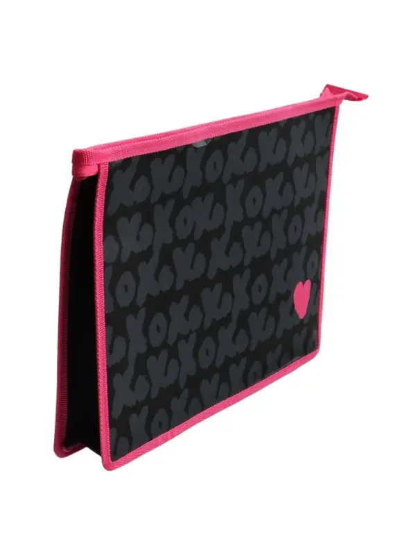 Папка для тетрадей А4 Xoxo love, молния сверху, ламинированный картон